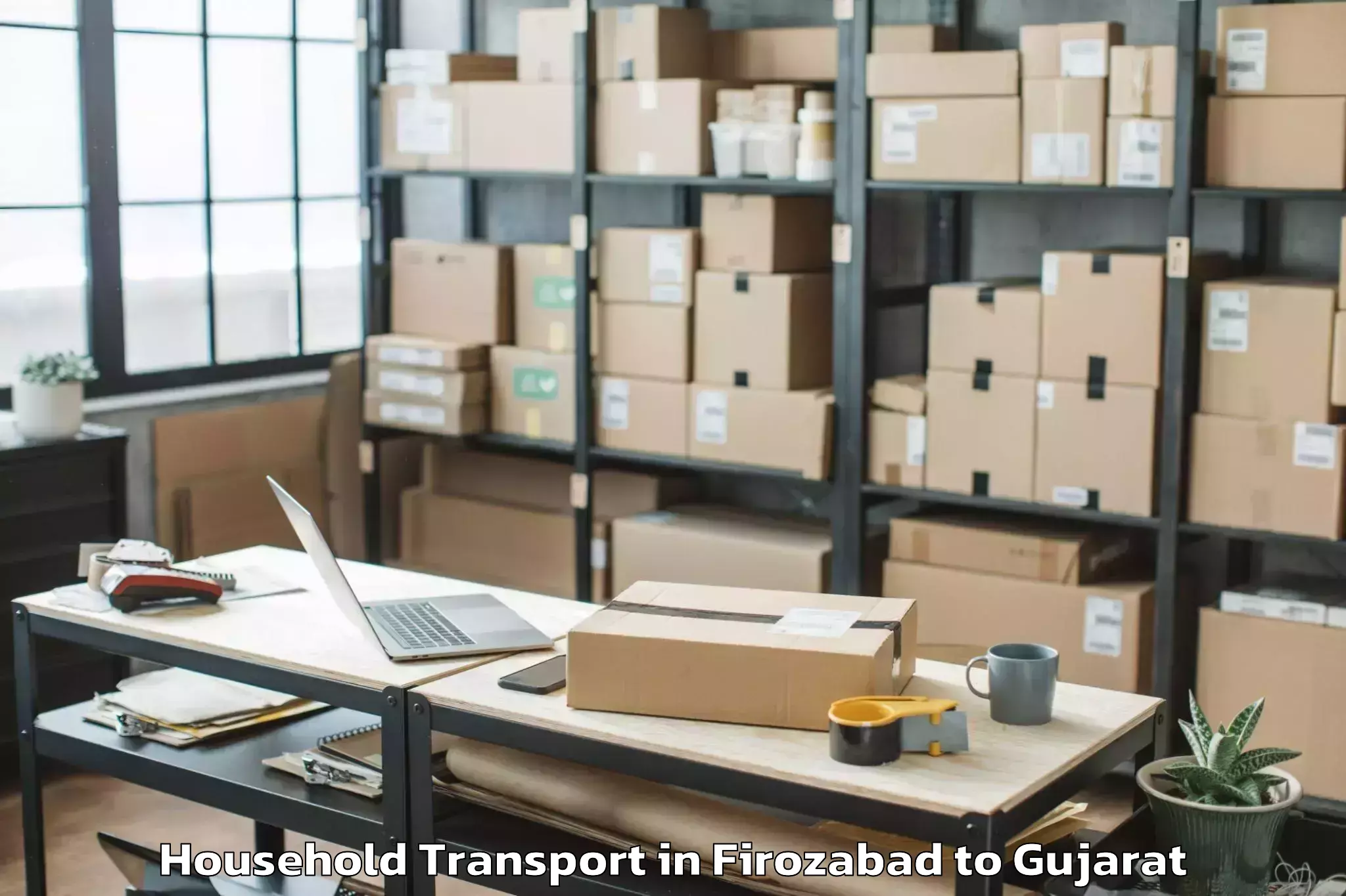 Easy Firozabad to Valsad Household Transport Booking